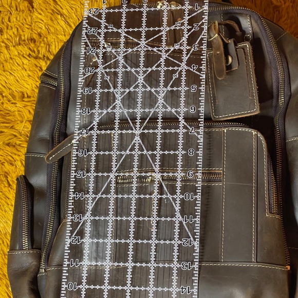 LEATHER BACKPACK - CHOCOLATE BROWN LEATHER BACKPACK - WOW! - Picture 4 of 11